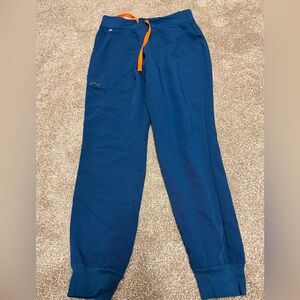 Women’s Blue Casual Jogger Pants with Orange Drawstring